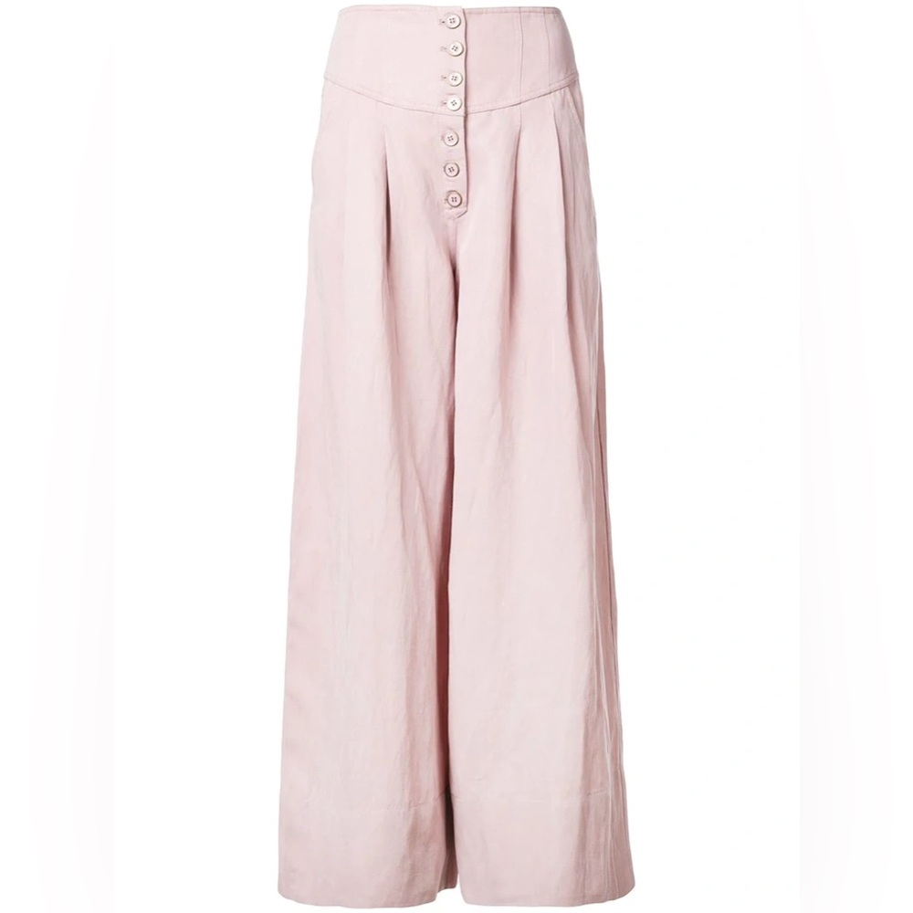 Ulla Johnson Reid Wide Leg Trouser Button Fly Pants WT - Violet